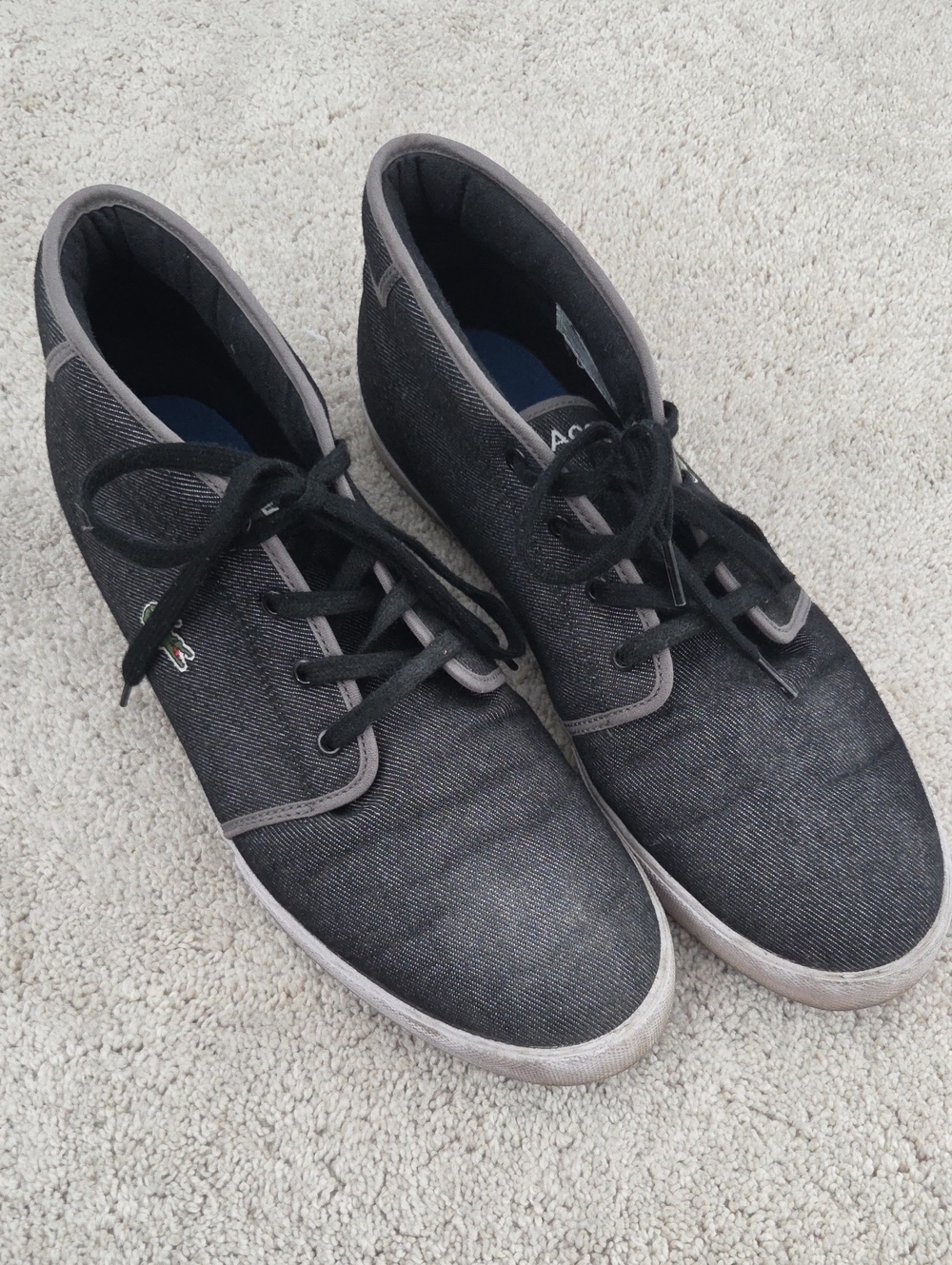 Lacoste Men’s Black Canvas Lace-Up Sneakers